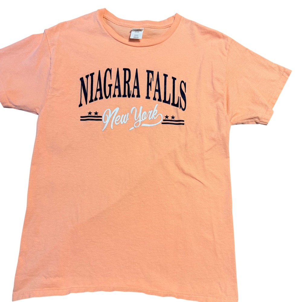 Hanes Authentic-T Niagara Falls New York Graphic T-Shirt Peach Mens‎ Medium